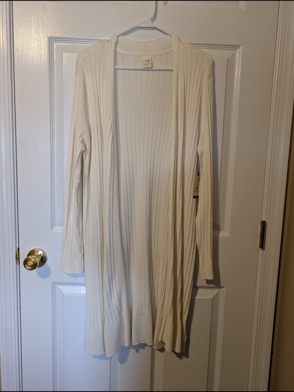 Terra & Sky Cream Knit Open Cardigan